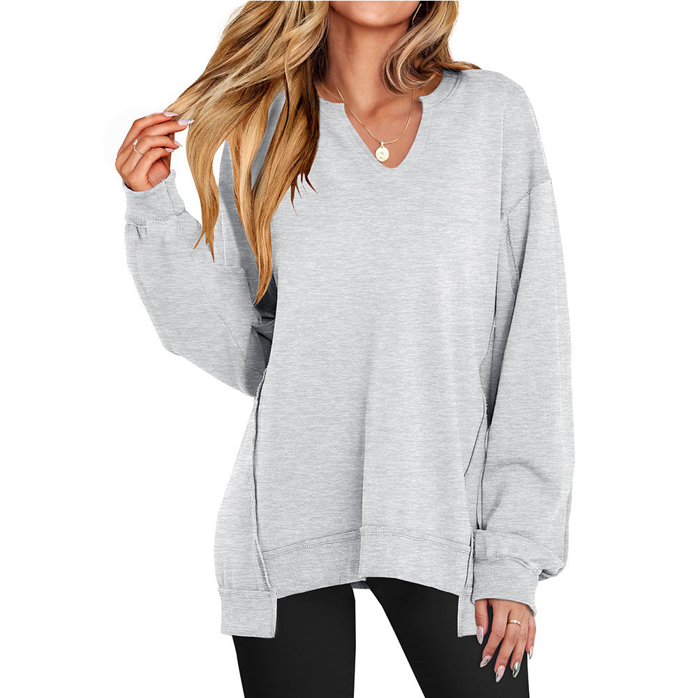 Vireous Colourful French-Stripe Loose Women's Sweatshirt, Plus Sizes