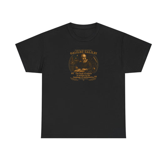 Galileo Galilei on the Mathematical Laws of the Universe, Philosophy Tribute T-Shirt