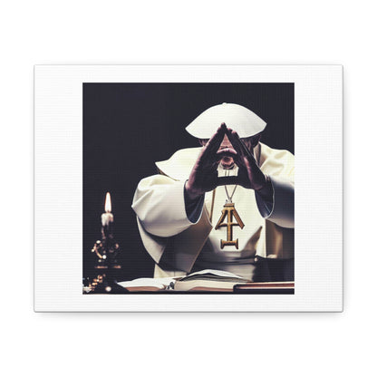 Pope Making the Masonic Hand Symbol 'Designed by AI' Art Print on Canvas