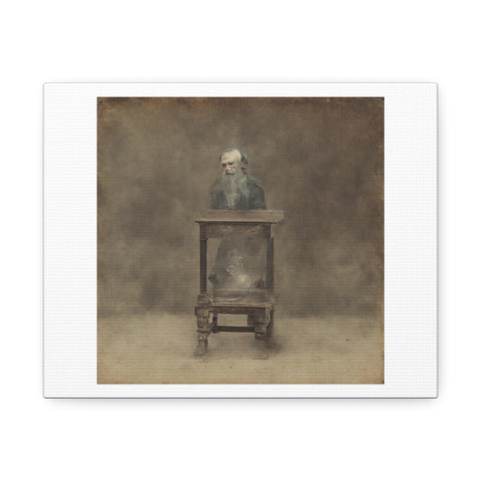 Man in Poverty in America's Great Depression Sepia Art Print 'Designed by AI' on Satin Canvas