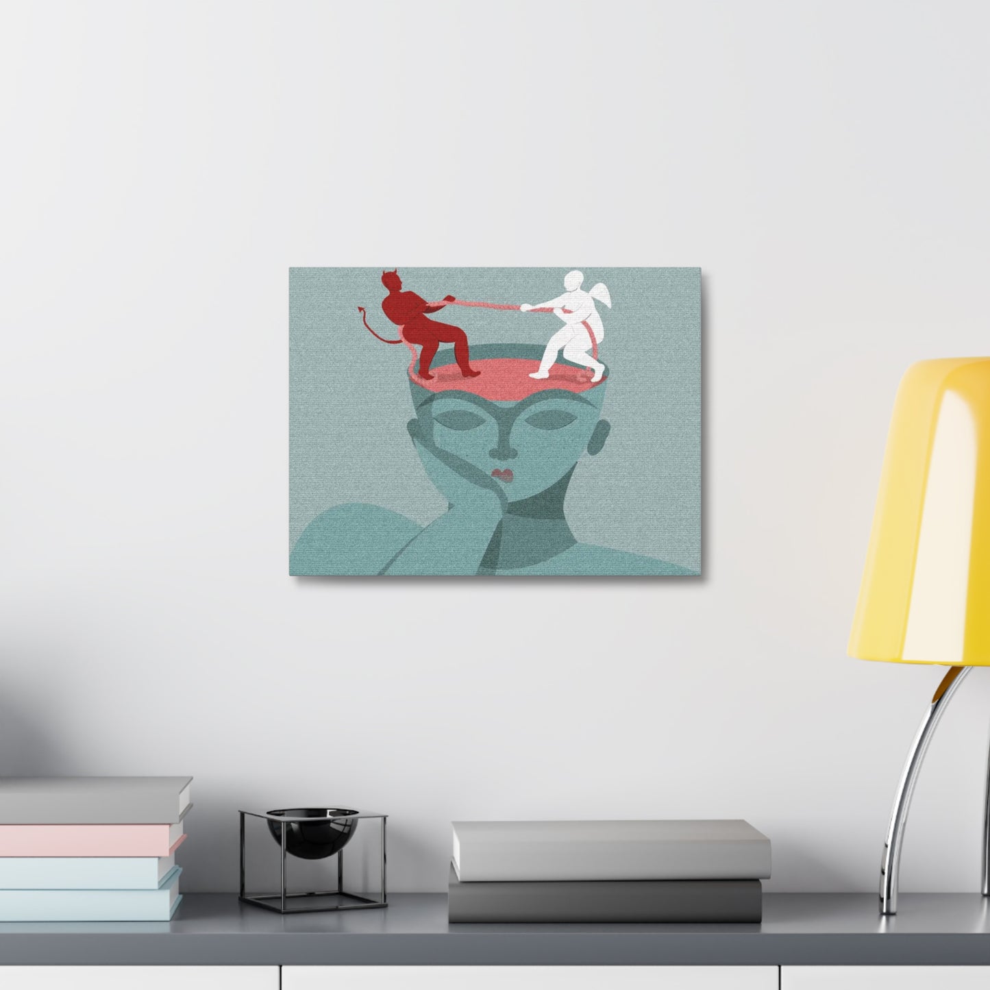 Moral Dilemmas of the Mind Illustration Art Print on Satin Canvas