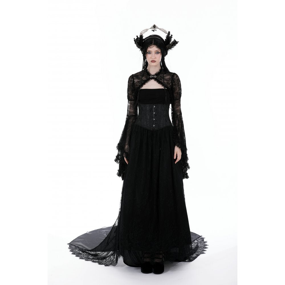 Dark in Love Belladonna Lace-Bell Sleeve Goth Shrug