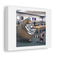 Fat Cat and Raccoon Running from Apple Store Security 'Designed by AI' Art Print on Canvas