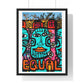 Brightly Coloured Urban Graffiti Mural Artwork, Tribal Faces (2017) Location Unknown, Framed Art Print