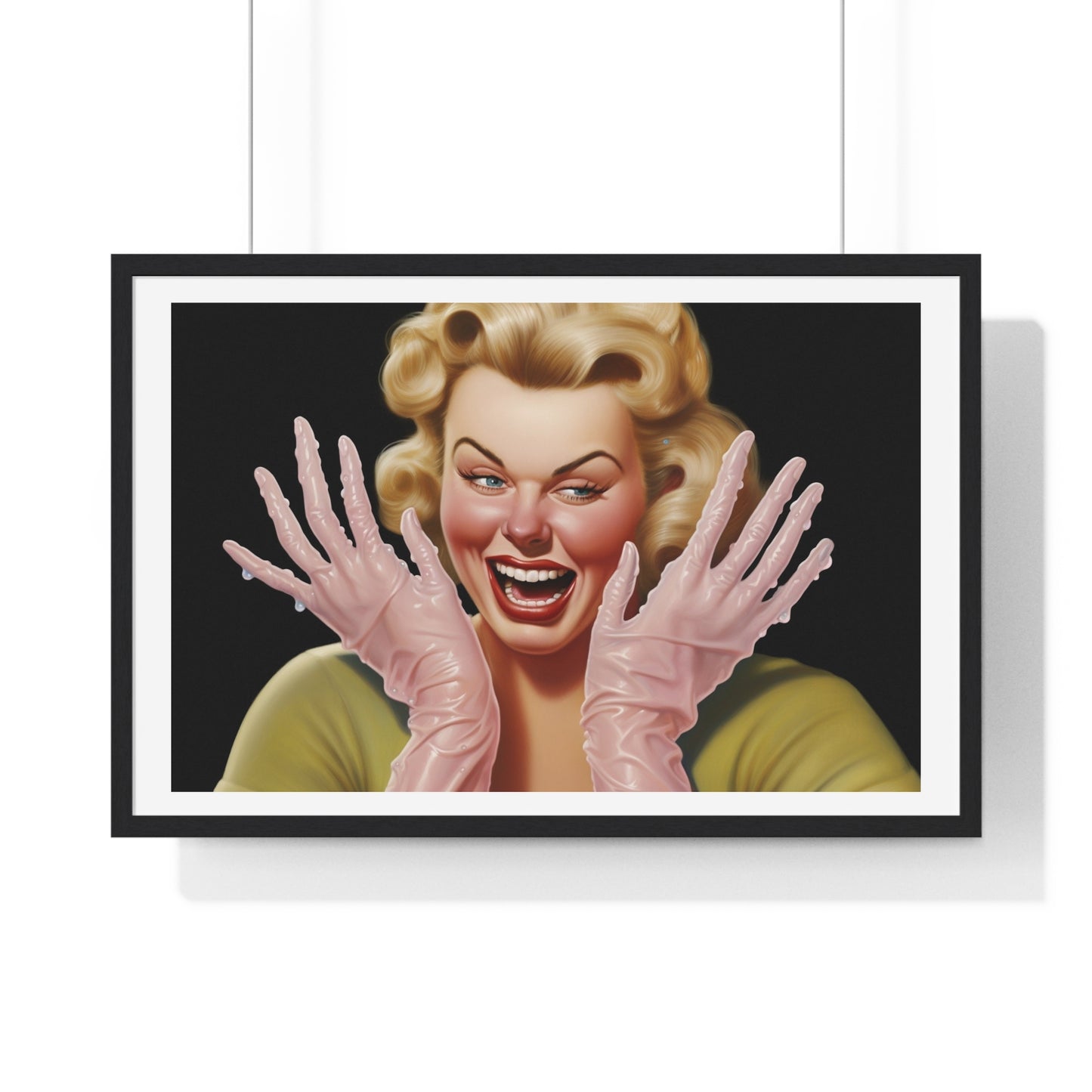 Hands That Do Dishes, Americana Art 'Designed by AI' Framed Print