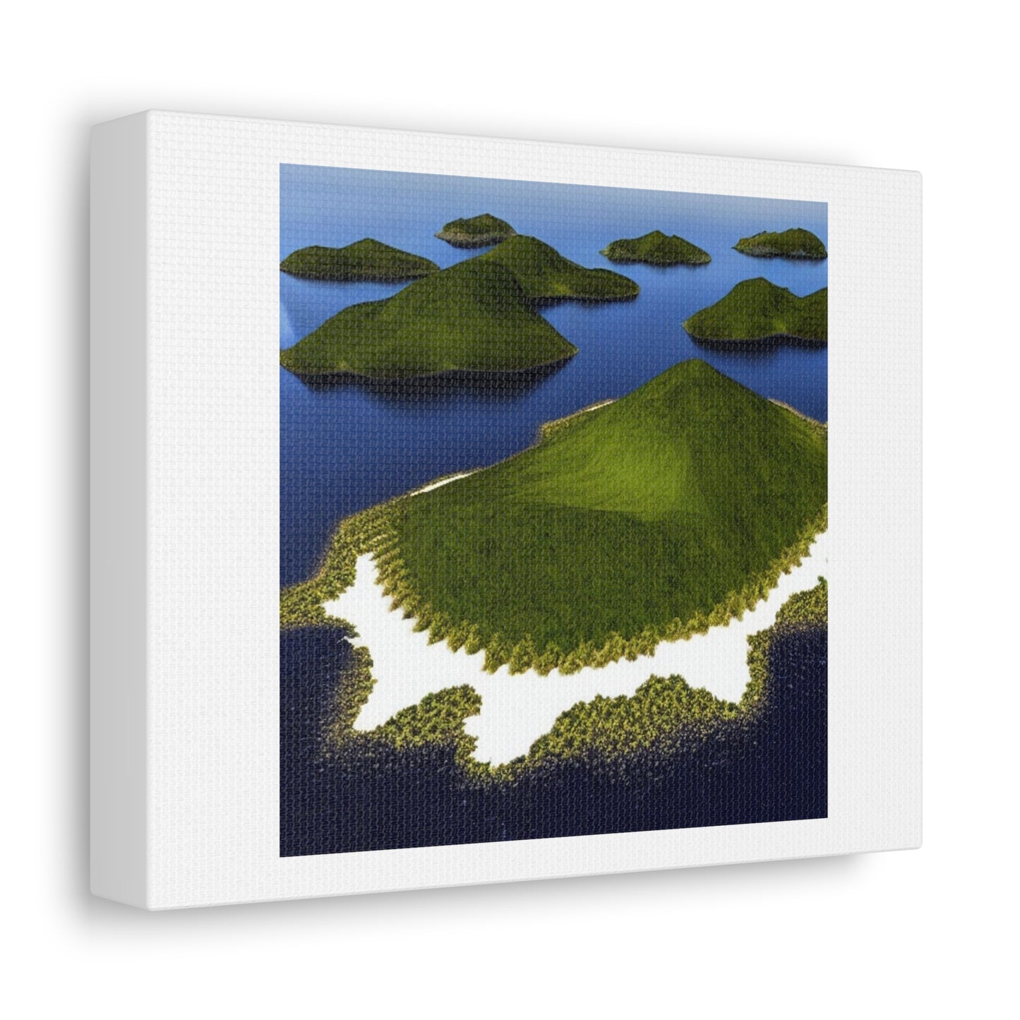 Four Islands Intersecting To One Floating Island 'Designed by AI' on Canvas