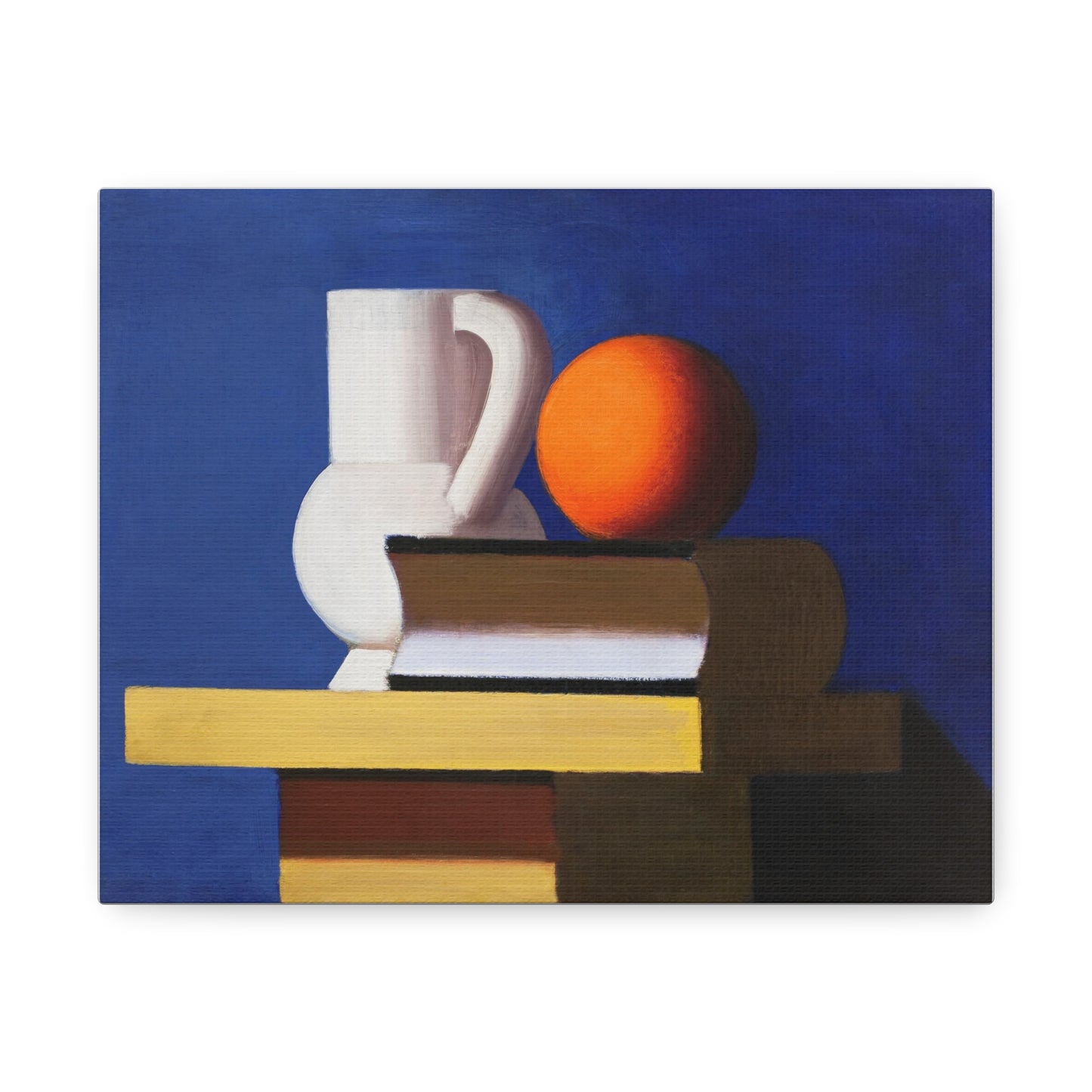 Arrangement with White Jug, Orange and Book (1932–1933) by Vilhelm Lundstrom Printed on Satin Canvas