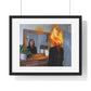 Fire in the Mind, Abstract Art 'Designed by AI', Framed Print