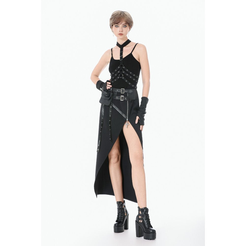 Dark In Love Punk Rib Cage Grommet Waist Cincher Belt