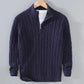 Vireous Classic Cable Knit Zip-Up Men’s Sweater
