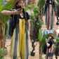 Vintage Stripe Suspender Pants, Women's Loose Cotton Denim Jumpsuit