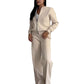 Women's Sports Two-Piece Suit, Zipper Jacket and Wide Leg Pants