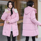 Loose Down Cotton-Padded Women's Coat Mid-Length, Candy Colours