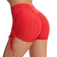 Vireous Drawstring Textured Women's Fitness Shorts