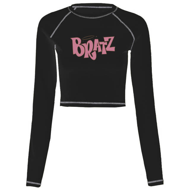 Women's Bratz Print Goth T-Shirt, Long Sleeves Short Sleeves