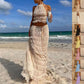Vireous Two-Piece Ruffled Women's Summer Halter Dress