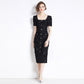 French Hepburn-Style Vintage Tassel Black Dress