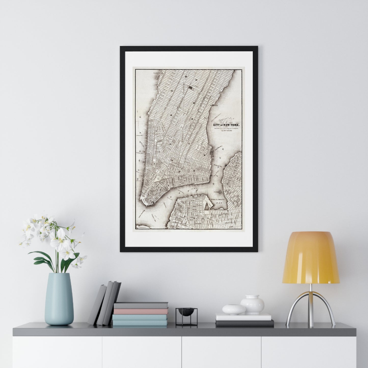 Map of the City of New York (circa 1850) from the Original, Framed Art Print