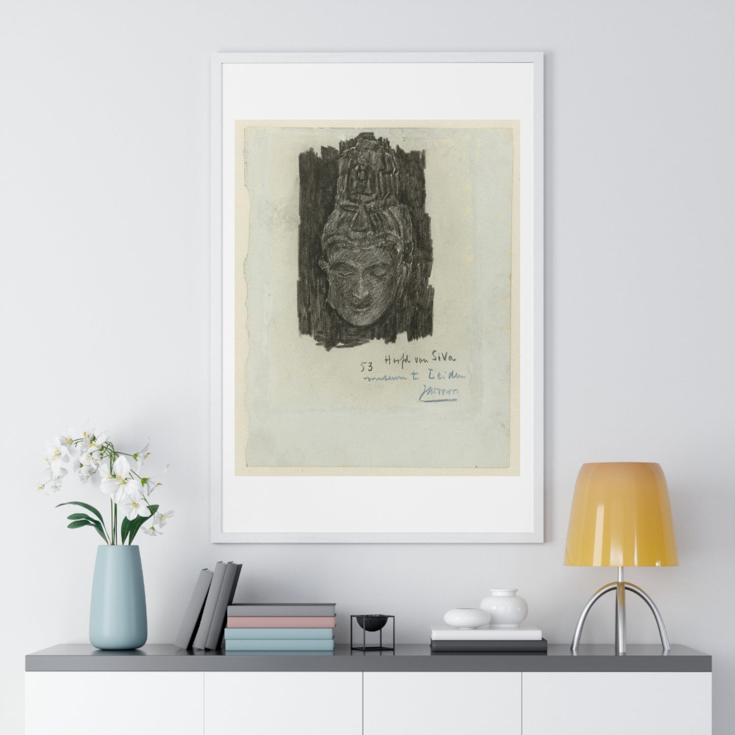 Study of Head of Shiva in the Museum of Ethnology in Leiden (1868–1928) by Jan Toorop, from the Original, Framed Print