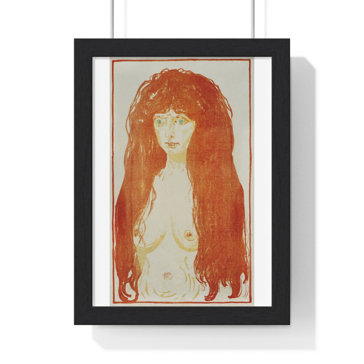 The Sin (Woman with Red Hair and Green Eyes) by Edvard Munch (1902) from the Original, Framed Art Print