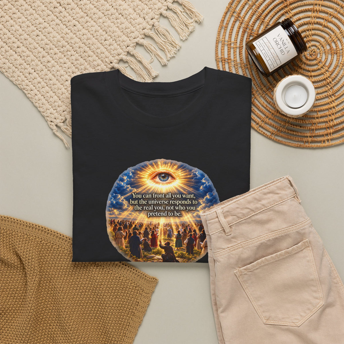The Universe Responds to the Real 'You' Mystic Eye Graphic T-Shirt