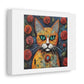 Cat Portrait, Ornate Secessionist Style Art Print 'Designed by AI' on Canvas