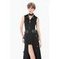 Dark in Love Punk Layered-Pocket Cutout Belted Long Skirt