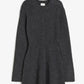 Vireous Textured Round-Neck Knitted Pullover Dress