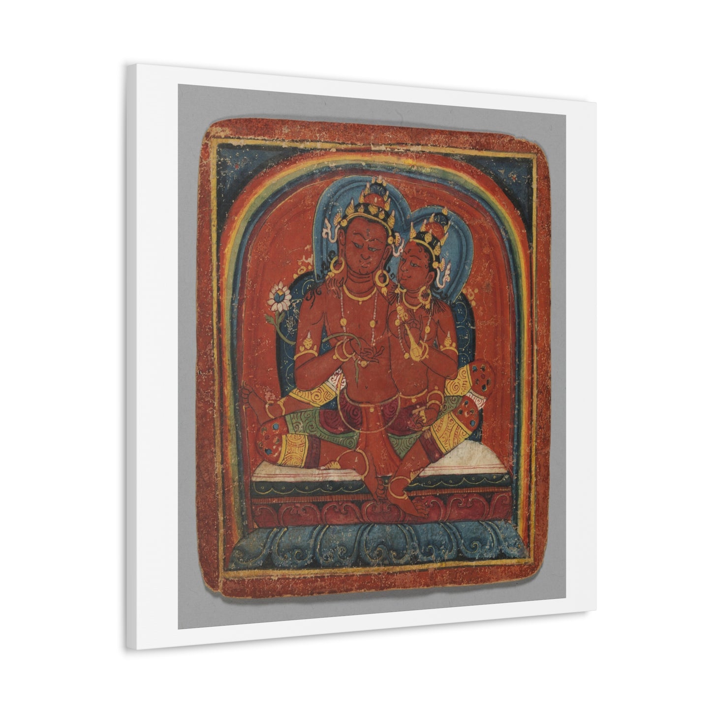 Initiation Card 'Tsakali' Avalokitesvara (circa 1420), Tibet, Art Print from the Original on Canvas