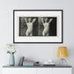 Portrait of a Naked Woman (1873–1910) Vintage Black & White Photography from the Original, Framed Art Print