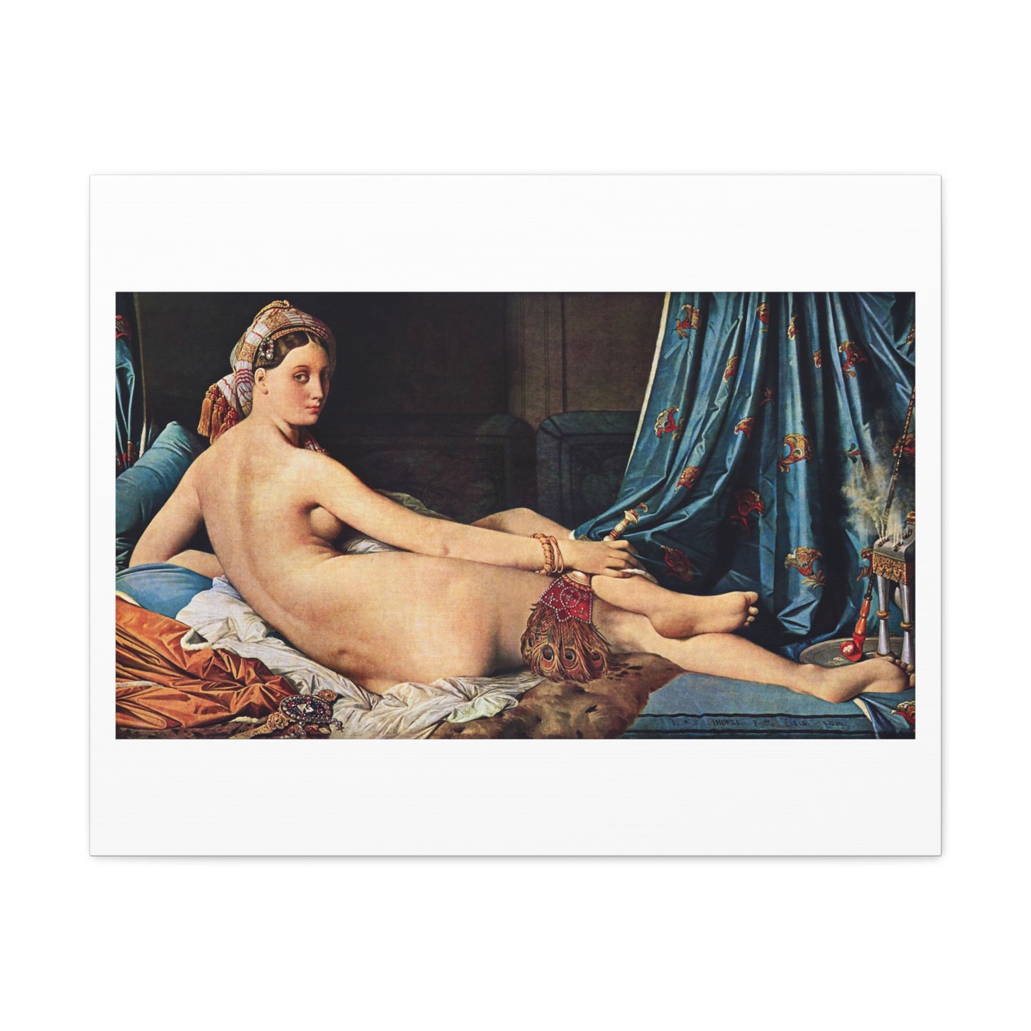 Grande Odalisque (1814) by Jean Auguste Dominique Ingres, Canvas Art Print from the Original