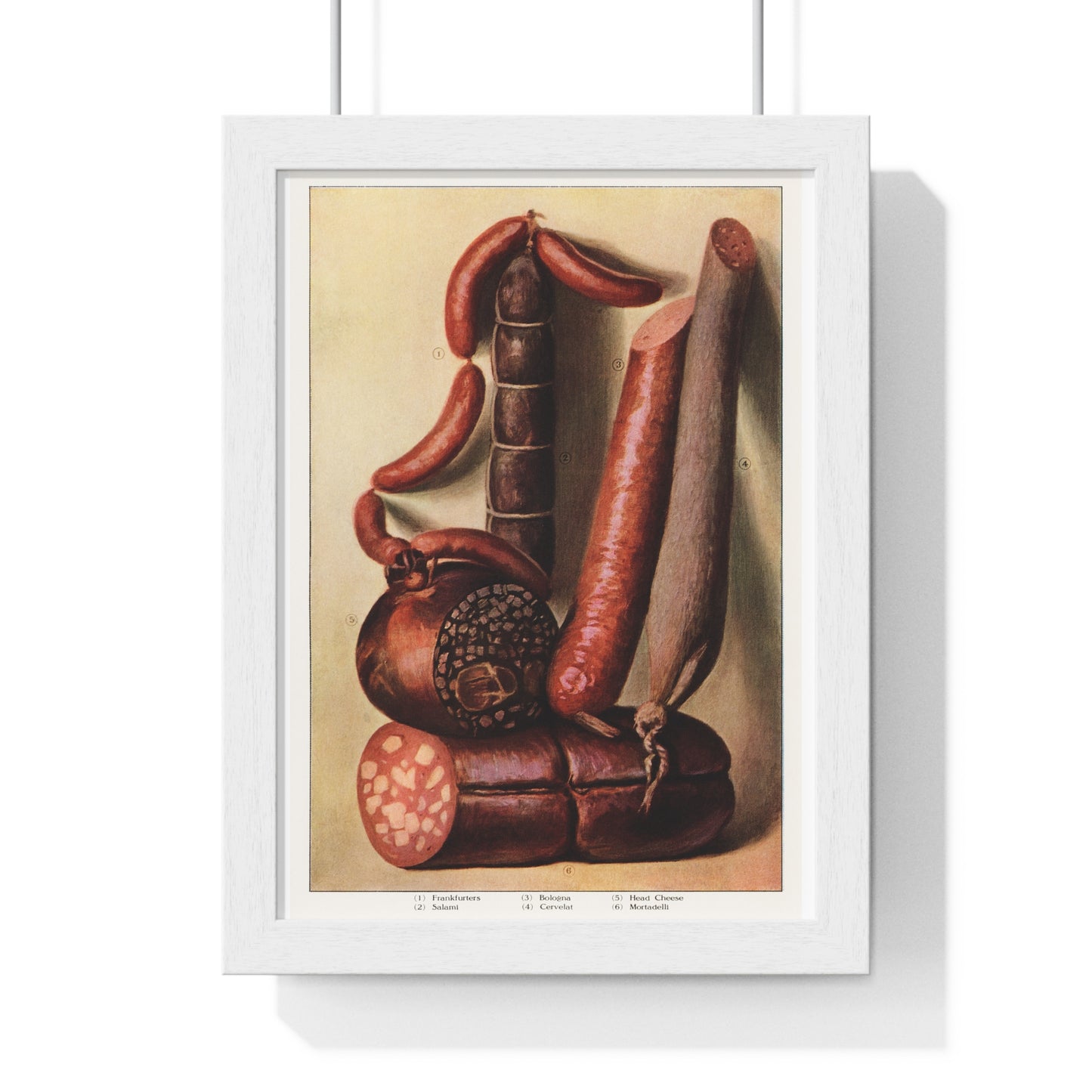 Appetizing Sausages from the book, The Grocer's Encyclopedia (1911) from the Original Art Print on Canvas