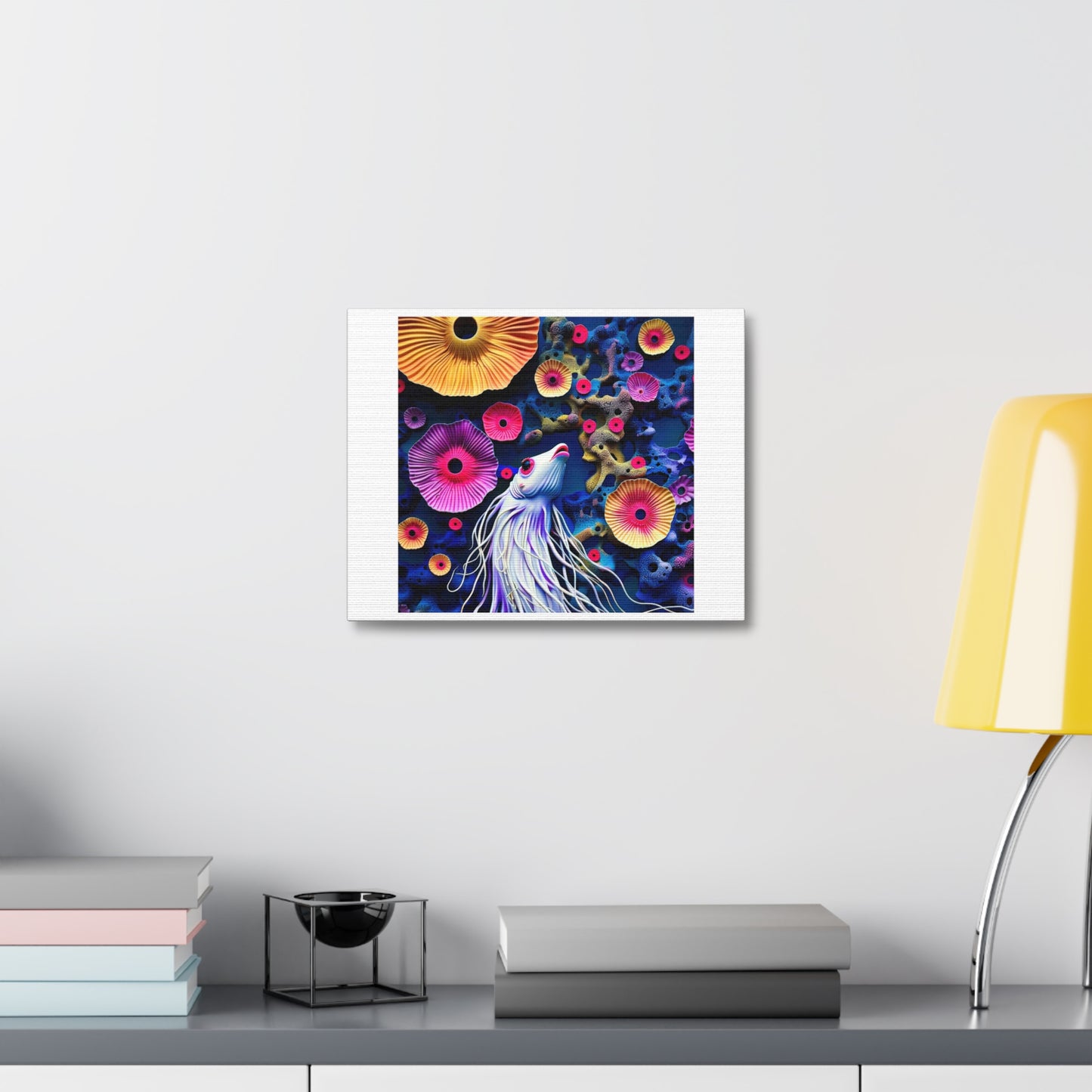 Coral Fantasy Art Landscape 'Designed by AI' Print on Canvas