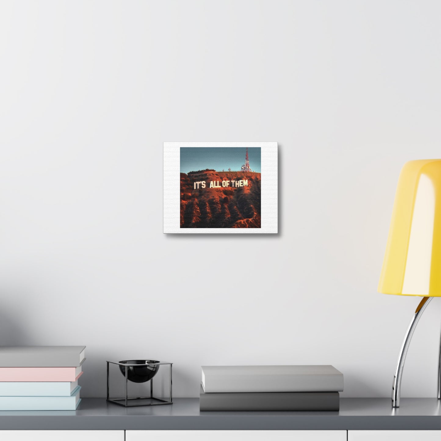 It's All of Them, Hollywood Sign Art Print 'Designed by AI' on Canvas