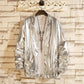 Men's Baggy Glossy Bomber Jacket, Singer Performance Wear