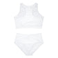 'Not a Dude' Printed Women's White Sporty Bikini Set