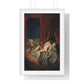 A Provocative Naked Young Woman Lying on a Bed, Death Sits at Her Side Representing Syphilis (1912) Framed Art Print