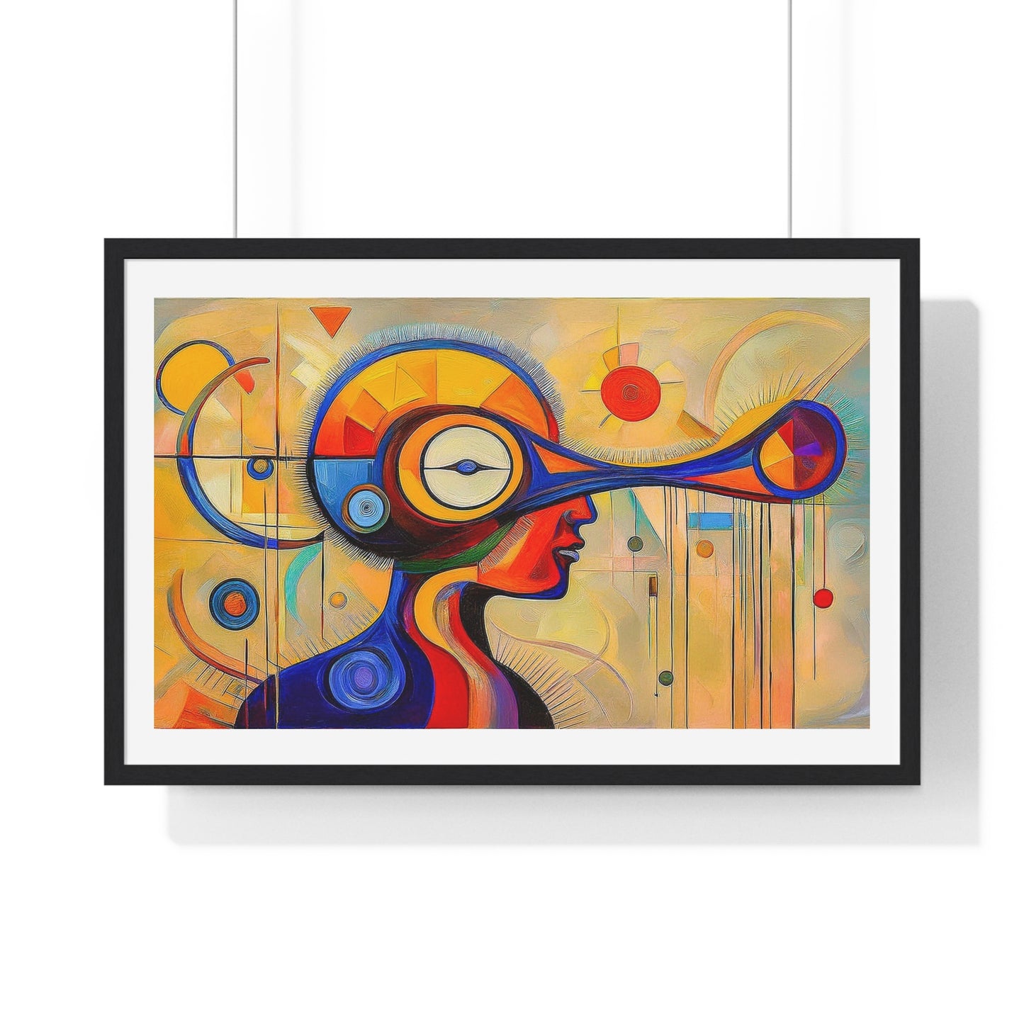 Mindful of Time, in the Style of Wassily Kandinsky 'Designed by AI' Framed Art Print