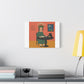 Lunch with my Anxiety, Cartoon Art Print on Canvas