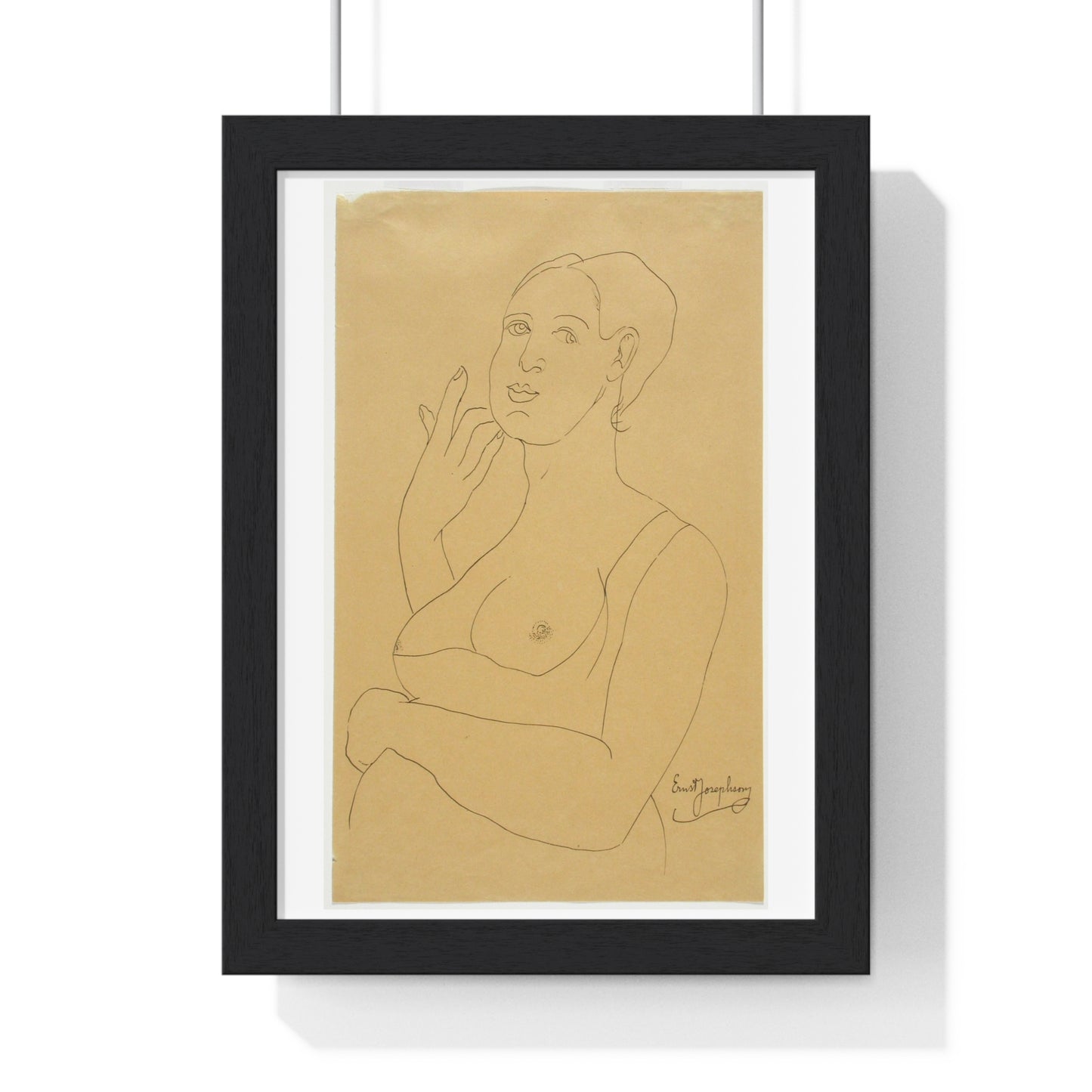 Half-Length Figure of a Woman by Ernst Josephson, from the Original, Framed Art Print