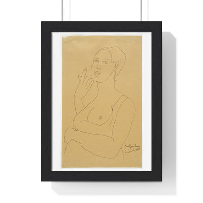 Half-Length Figure of a Woman by Ernst Josephson, from the Original, Framed Art Print