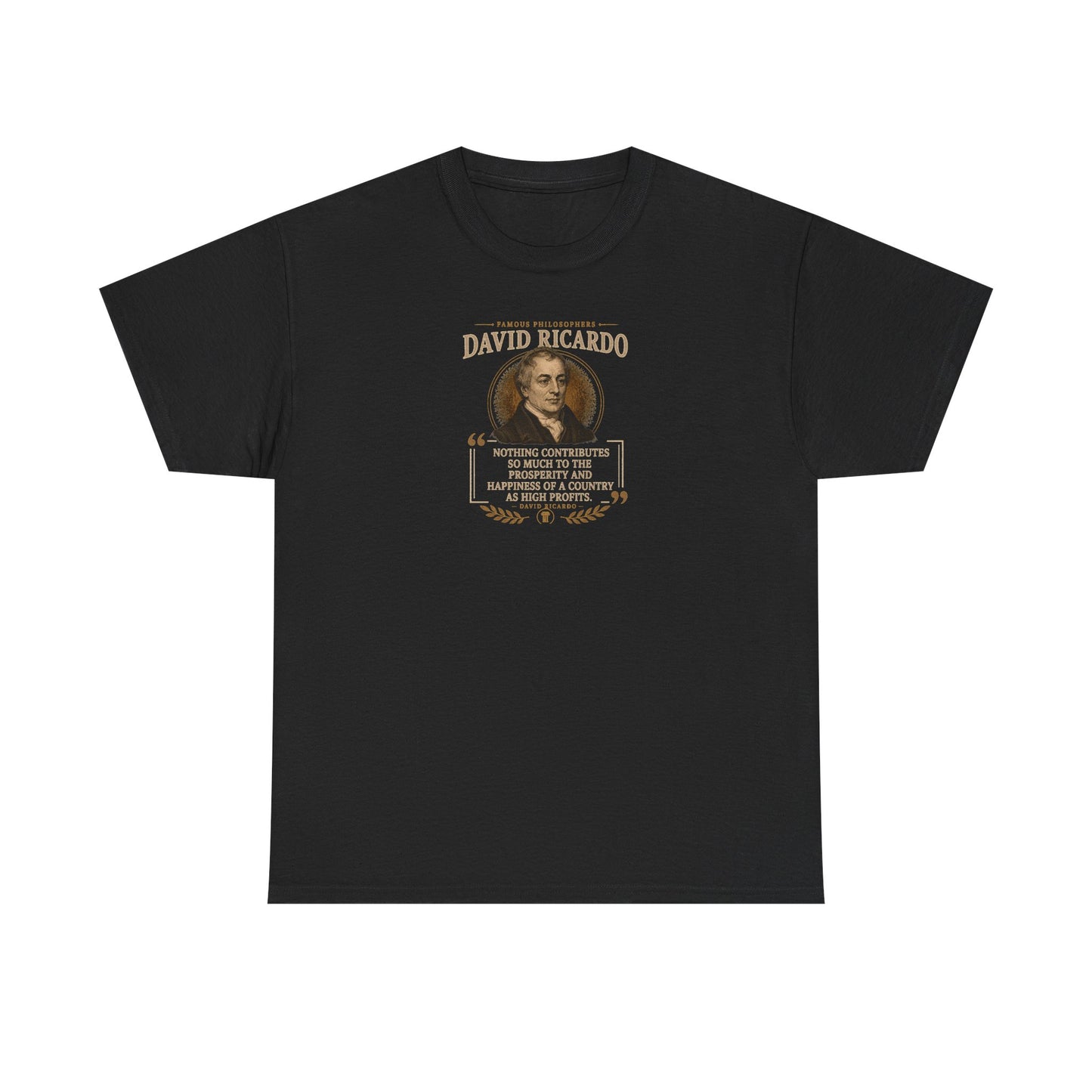 David Ricardo on Society, Wealth and Profits, Philosophy Tribute T-Shirt