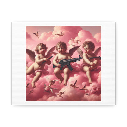 Cherubs are a Symbol of Divine Protection and Keeping Order in the Universe 'Designed by AI' Art Print on Satin Canvas