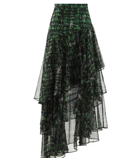 Vireous Green Women's Chiffon Half Skirt