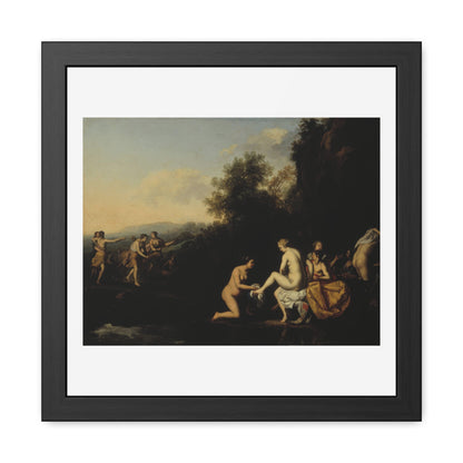 Diana with Bathing Nymphs (1598–1684) by Daniel Vertangen Reproduction of the Famous Painting from the Original, Wooden Framed Print