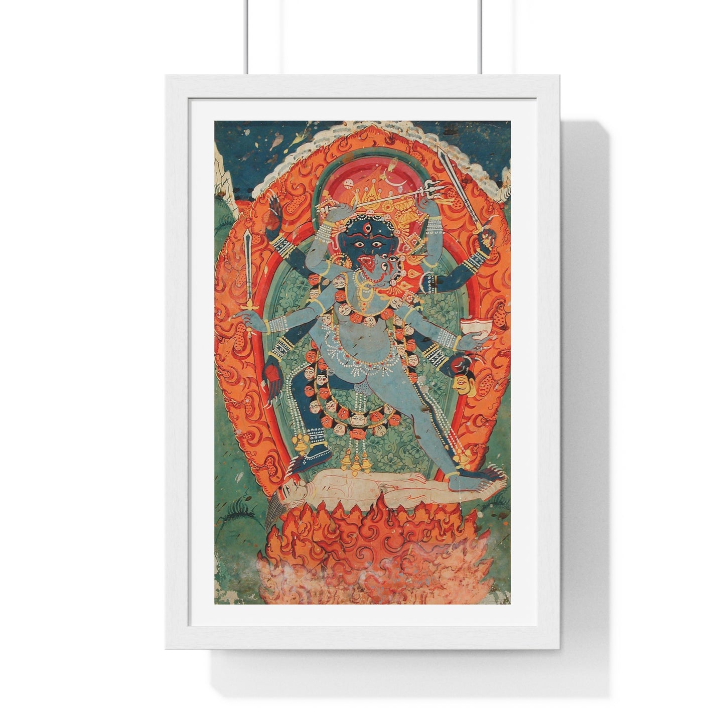 The Hindu Goddess Kali and God Bhairava in Union (18th Century) from the Original, Framed Art Print