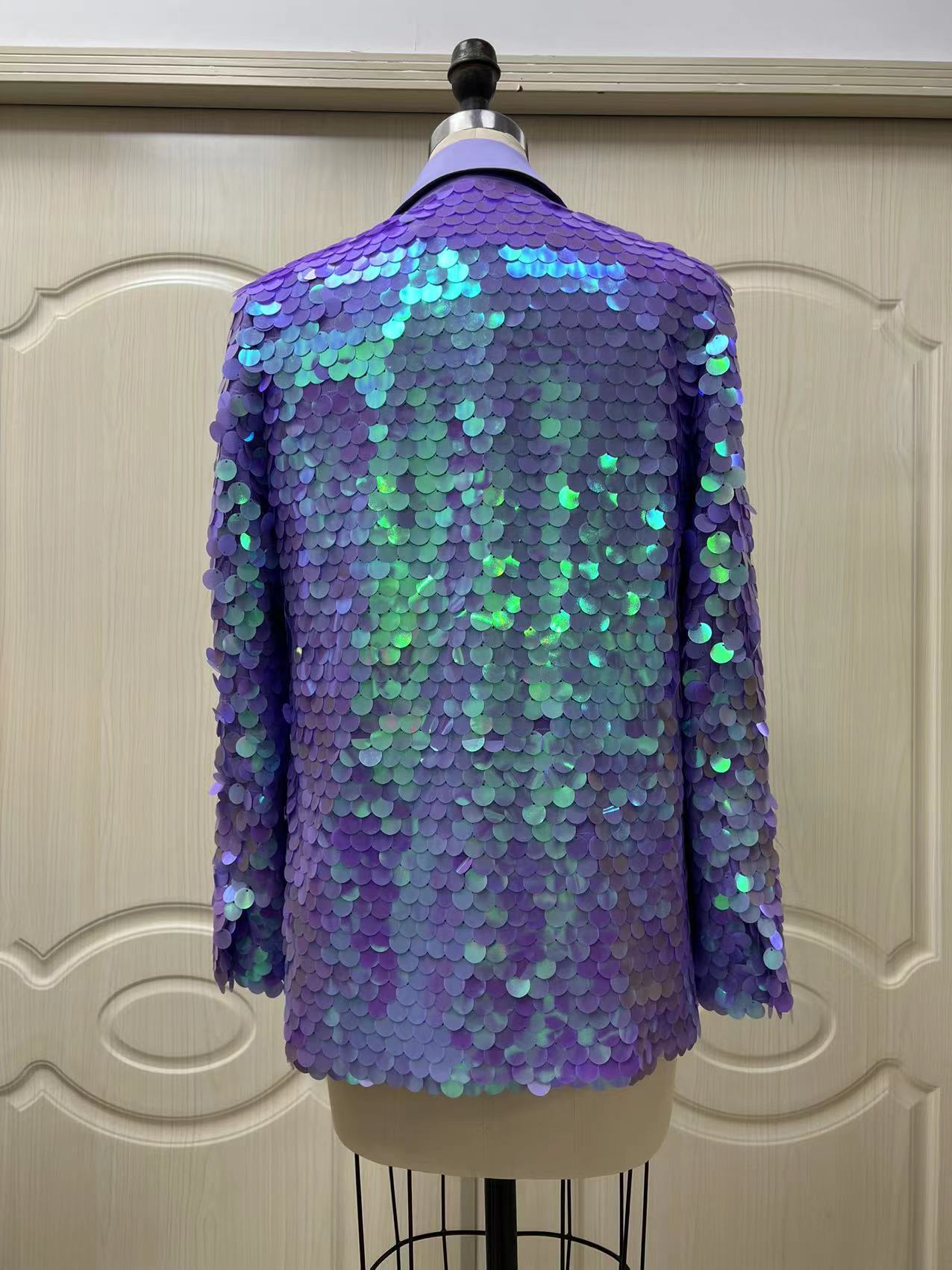Loose Petal Sequins Women's Fashion Tuxedo, Glam Eveningwear