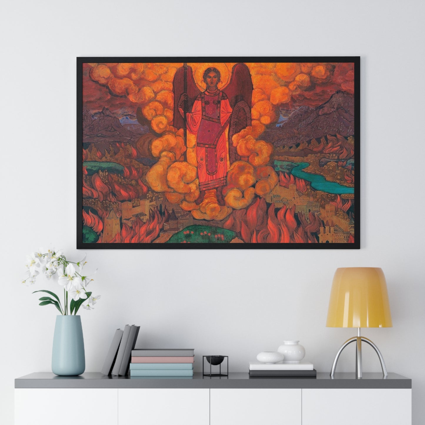 Last Angel (1912) Tempera on Cardboard by Nicholas Roerich from the Original, Framed Art Print