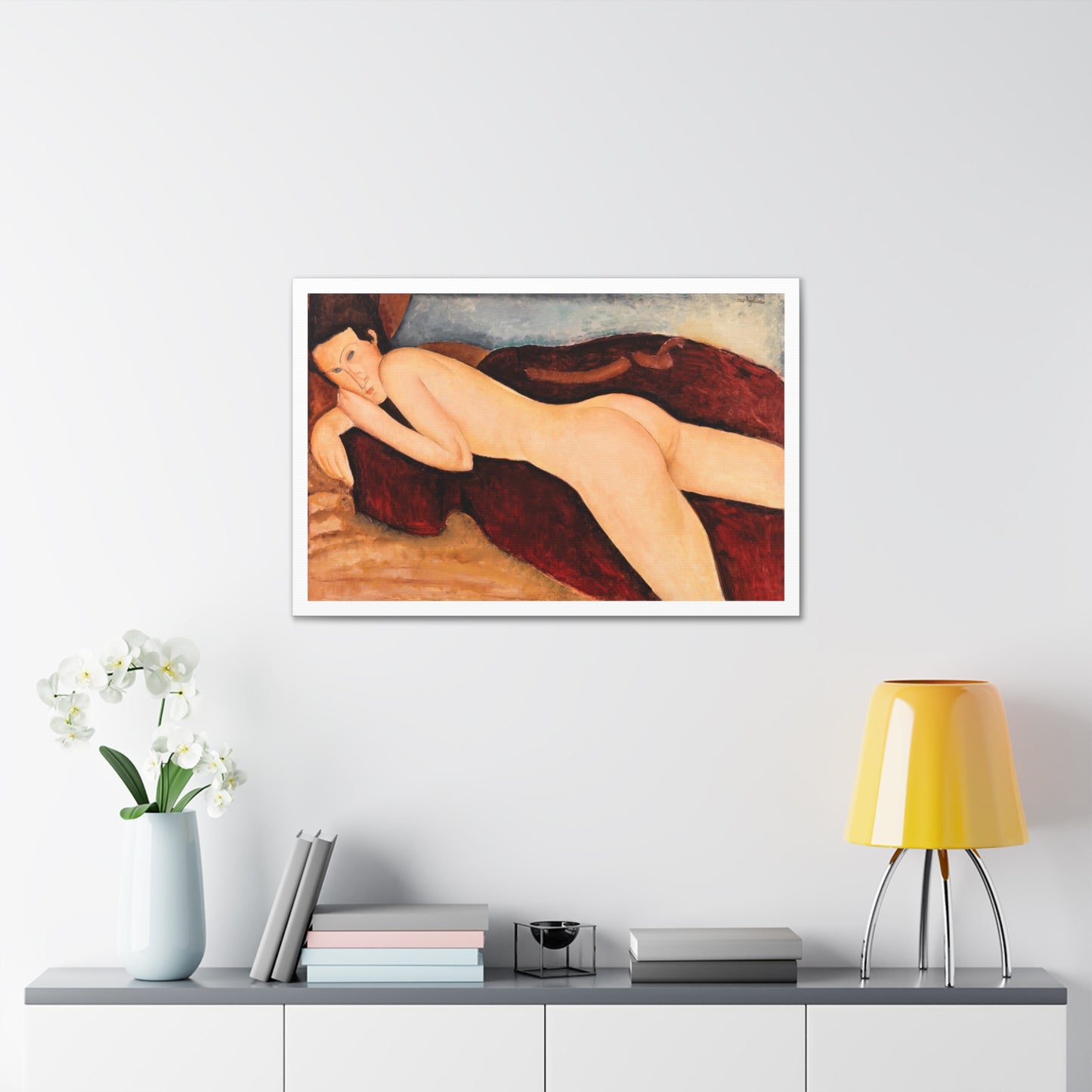 Reclining Nude from the Back (1917) by Amedeo Modigliani, Canvas Art Print from the Original