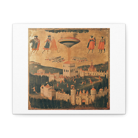 UFO Abductions in Medieval Art II 'Designed by AI' Print on Canvas